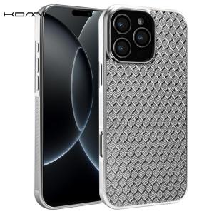 KOMII-Square grid glass fiber phone case for iPhone 18 Pro Max 17 Air 16 Pro Max 15 14 13 Magnetic Case