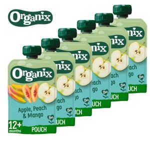Organix Baby pouch Apple Peach and Mango Fruit Puree Pouch 6 x 100g