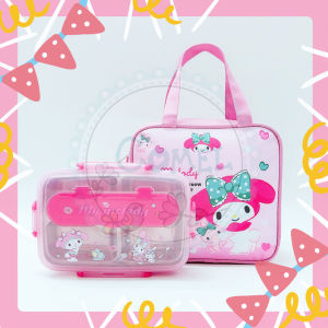 Comel Kids Bag Bekas Makan Kuromi Melody Elsa Car Spiderman 304 Stainless Steel Lunch Box Lunch Bag Holder 儿童饭盒