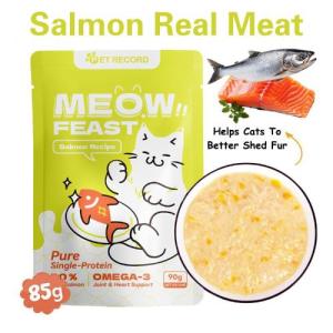 【PET RECORD】36/24/12PCS Cat Wet Food Pouch Complete Nutrition Weight Gain & Healthy Growth cat food