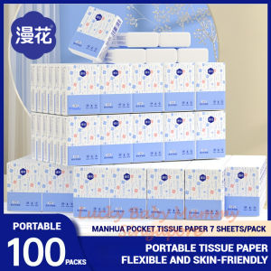 ManHua Pocket Tissue / 3-Ply Soft Strong Absorbent Virgin Wood Pulp Travel Size Pack for Daily Use Local Stock