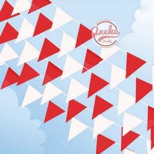 bunting flag HUT segitiga / bendera merah putih / bendera umbul umbul karnaval kain SPUNBOND