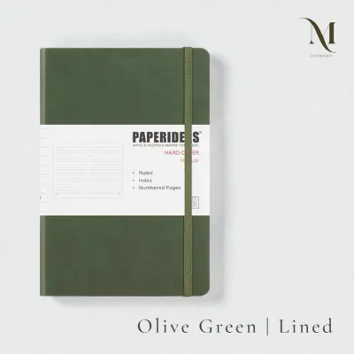Paperideas A5 Lined Notebook Hardcover PU Leather 100gsm 188 Pages Journal Ruled