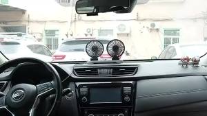 [✅SG Ready Stock] Car Strong Dual Fan Air Conditioning Double Booster Cooler 360° Desktop USB Mini Fan For Car Van Truck