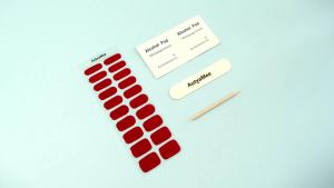 Semi d Gel Nail Strips (A Red) 20 Pcs Gel Nail Wraps Stickers UV Light Required Salon Quality Long Lasting