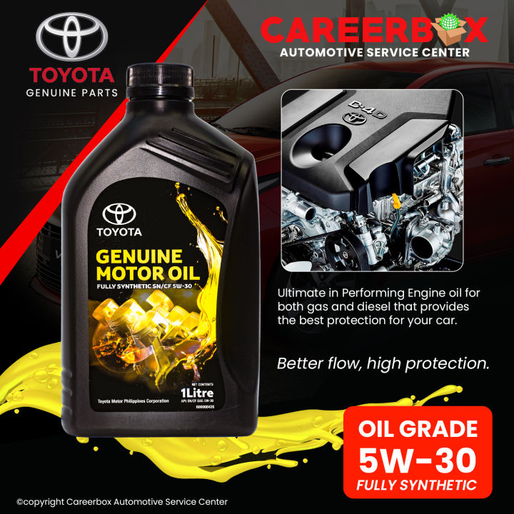 Toyota Genuine Fully Synthetic Oil 1 Liters with genuine oil filter and