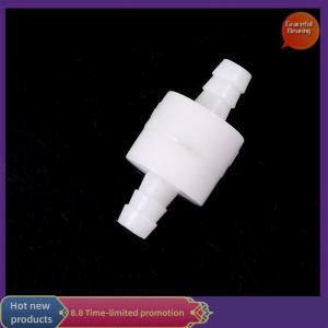 Graceful 8mm 1/4" White Plastic One Way Inline Check Valve For Fuel Diesel Gas Liquid Air