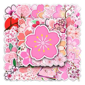 50pcs Sakura Flowers Stickers Graffiti DIY Phone Water Bottle Travel Luggage Laptop Diary Guitar Fridge Decal