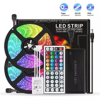 LAMPU LED STRIP RGB PLUS REMOT TIPE 2835 20 METER WARNA WARNI PLUS REMOT DAN ADAPTOR
