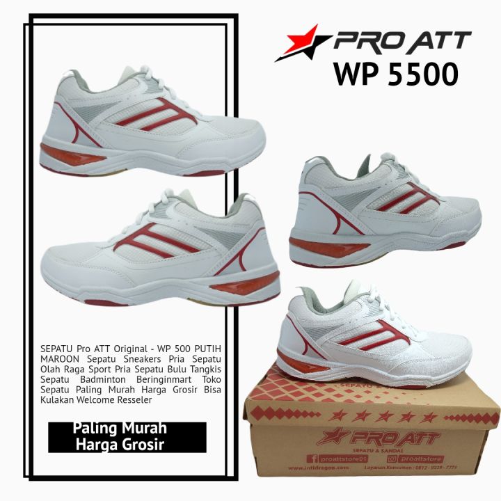 Sepatu Pr ATT WP 5500 Putih dan Merah Tua Sepatu Olahraga Ukuran