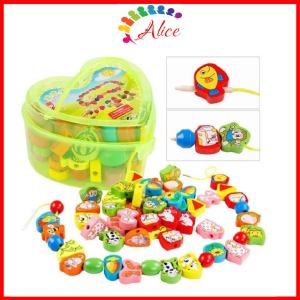 Hộp xâu chuỗi hạt hình trái tim giúp bé rèn luyện tính kiên nhẫn và khéo léo của đôi tay