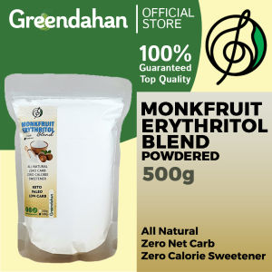 Greendahan Monkfruit Erythritol Blend Powdered 500g (2x sugar sweetness) - Keto Friendly SweetenerNO MALTODEXTRIN