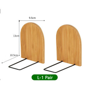 DUKEEN 1 Cặp Giá Đỡ Giá Để Tài Liệu Trái Cây Tre Tự Nhiên Cho Gia Đình Văn Phòng Giá Đỡ Chặn Sách Giá Sách