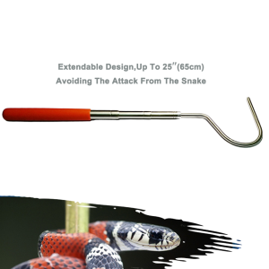 ตะของูขยายสแตนเลส Handing เครื่องมือสัตว์เลื้อยคลาน Grabber Rattle ไม้จับงู (24นิ้ว)-Intl