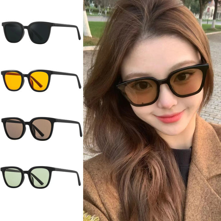 Korean Sunglasses Yellow Glass  Sunglasses Men Women Yellow