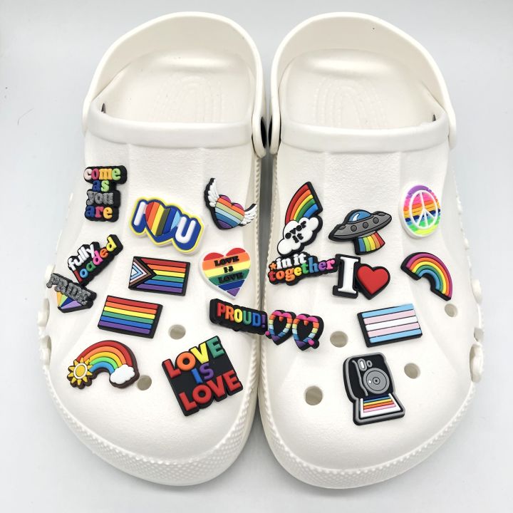 rainbow Jibbitz Crocs PVC Shoe Accessories Kid Clog Shoe Charms