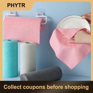 【PHYTR】 1 Roll 20pcs Microfiber Cleaning Cloths Reusable Lint-Free Towels For Kitchen Super Absorbent Quick-Dry Kitchen Towels