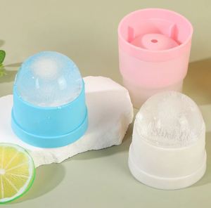 Cetakan Es Batu Bentuk Bola Bulat - Ice Ball Maker 3D Cube Marker Bucket Mold Genie Alat Pencetak Cetakkan Jelly Dengan Penutup Food Grade