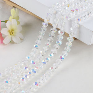DIY - Hạt đá pha lê bánh cam nhiều màu sắc có lỗ (8mm) tự làm bằng hạt cườm phụ kiện trang sức bán sỉ