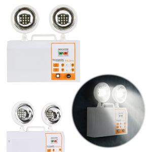 Commercial Emergency LED Lighting with Dual Adjustable Heads Wall Mount Safety Lamp for Power Outages