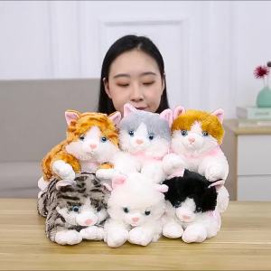 FCJOJO CASTLE 20/30/38/48cm Cute Music Simulation Cat Plush Toy Kid Toys Baby Toys Stuffed Plush Animal Girl Christmas Gifts Toys for Children Home Decor