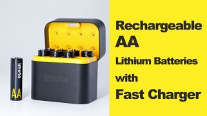 imuto 1.5V AA Rechargeable Li-ion Battery 4Pcs  3000mWh battery charger for Camera Microphone mice