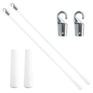 Upgrades Fiberglass Vertical Blind Tilt Wand Adjustable Tilt Rod with Hook & Grip for Window Blinds Replacement Parts