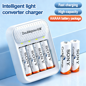 Universal AA AAA Battery Charger - Portable Multi-Slot Pengecas Bateri Fast Charging with LED Indicator  With USB charging wires