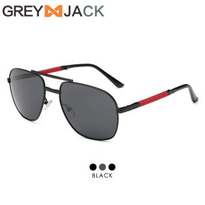 Grey Jack Kacamata Hitam Lipat Aviator Sunglasses Polarized Anti Silau UV400 Foldable Bahan Metal Ringan Fashion Wanita 345