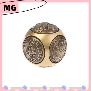 【Magical House】[ New Hot Fashion] Six-faced Four Blessing Luck Money Fidget Spinner Brass Stress Cube Decompression Ball Fidget Toys Crafts