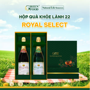 Hộp quà Khỏe Lành Royal Select GREEN FOOD - Quà tặng sang trọng gồm Nước ép nho trắng và đỏ - Chai 750ml Quà tặng đối tác người thân