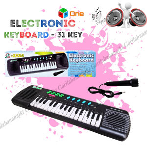 Mainan Piano + mic karoke electric 31keys keyboard