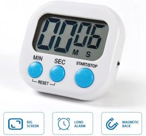 Digital Kitchen Timer Magnetic Backing Stand with Large LCD Display for Cooking Baking Sports Games