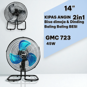 Kipas Angin GMC 723 Swing 2in1 Full Besi Tornado 14 inch SNI / Original / Murah