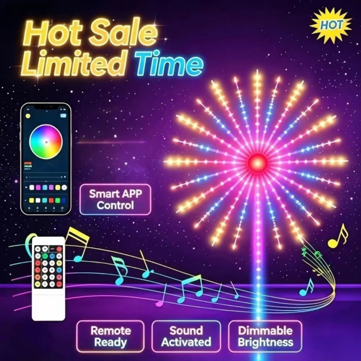 LED Firework Fairy Lights Christmas lights In/Outdoor Decorations RGB ...