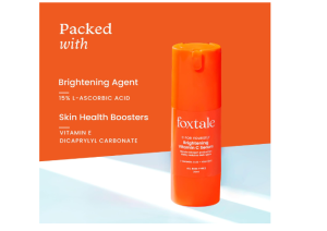 Foxtale 15% Vitamin C Face Serum for Glowing Skin With Pure L-Ascorbic Acid and Vitamin E Brightening Serum for Dark Spots Dull Skin Uneven Skin Tone Boosts Collagen Production All Skin Types 30 ml