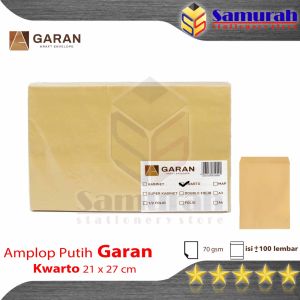 Amplop Kertas Coklat GARAN Ukuran Kwarto 21 x 27 cm / Amplop Dokumen Quarto 1 pak isi 100 Uk 21x27