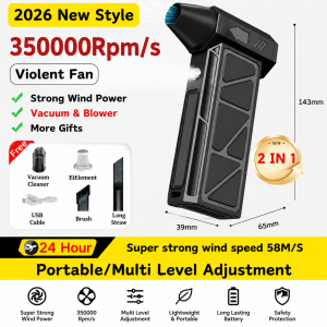 Air Blower Cordless Mini Turbo Jet Fan Car Fan Electric Air Duste 450000rpm Violent Blower Wind Speed 52m/s Duct Fan