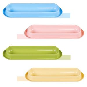 DIVATEN 15° Slanted Multi Cat Feeding Bowl Large Capacity Elongated Long Pet Food Dish Non Slip Pet Food Bowl Indoor