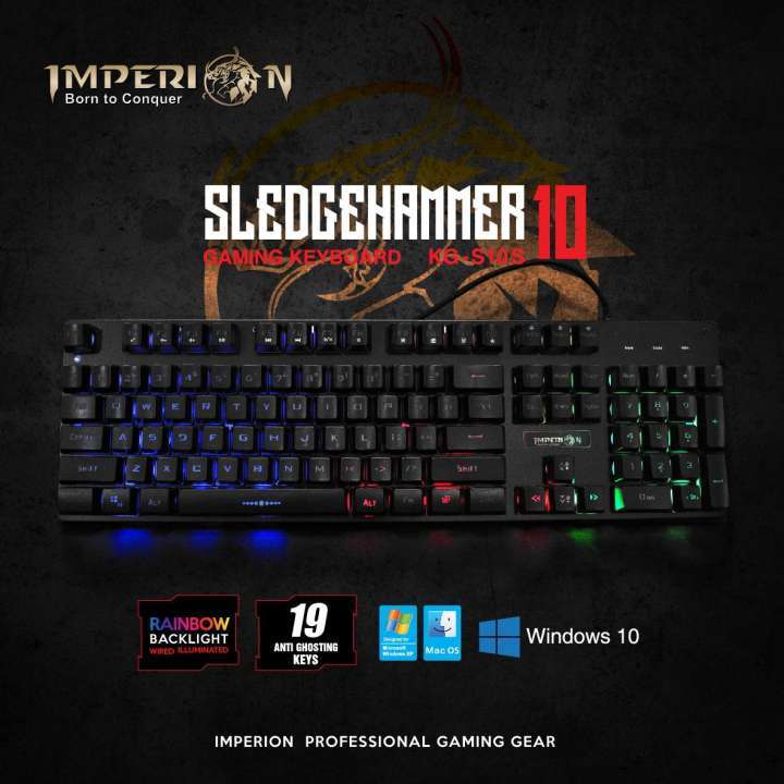 Imperion Semi Mechanical 104 Key Gaming Keyboard SledgeHammer 10 19