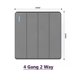 LSG Công Tắc Gắn Tường Bảng Màu xám Loại 86 Công Tắc Đèn Tường Gia Dụng 1/2/3 /4 Gang 1/2 Chiều Công Tắc Điều Khiển Nút Nhấn Bảng Chống Cháy PC Công Tắc Điện Tường 250V 16A Cho Đèn