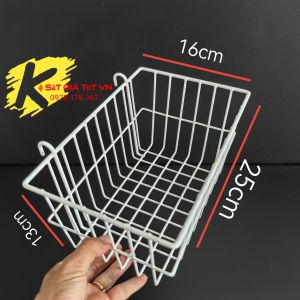 Giỏ cài lưới sắt - Rổ sắt nhúng nhựa cao cấp đựng mỹ phẩm phụ kiện