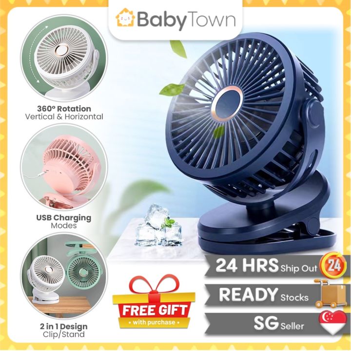 Portable Stroller Fan Clip On Rechargeable Portable Mini Handheld Fan