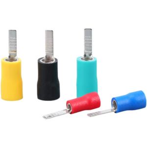 Đầu cos pin dẹp DBV5.5-10/DBV5.5-14/DBV5.5-18 50cái/100cái đầu cosse kim dẹt bọc phủ nhựa đầu cốt bấm nối dây điện 4mm đến 6mm