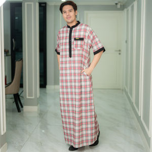 โต๊ปชายแขนสั้นผ้าใส่สบายไม่ร้อน เป็นเครื่องแต่งกายมุสลิมชาย AE28 รุสมีนี