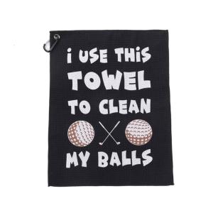 Water-Absorption Cloth Golfs Club Head Wipe Cloth Cleaner Wipe Cloth Microfibers Golfs Cleaning Towel with Buckle Hook
