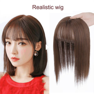 Original wigs for women human hair straight Hair Toppers Hairpiece Clip in Women Bangs Fringe Hair Extensions Wig