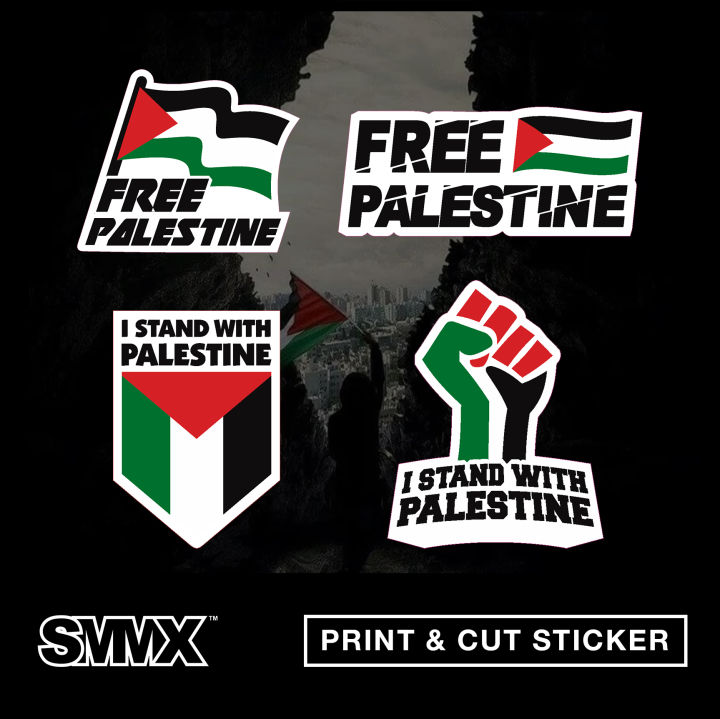 Sticker adesivi adesivo bandiera ovale codice paese PS palestine