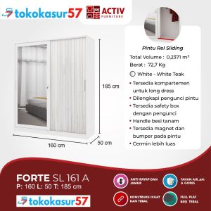 Lemari Pakaian Besi / Lemari Sliding Besi – FORTE SL 161 A – Activ Furniture