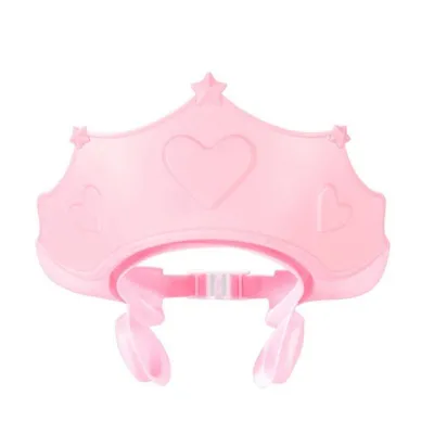 【READY STOCK】Baby Shower Cap Crown Silicone Kids Shampoo Bathing Cap Soft Adjustable Bath Visor Shield Hat Ear Protection Toddlers Bath Accessories Wash Hair Hat